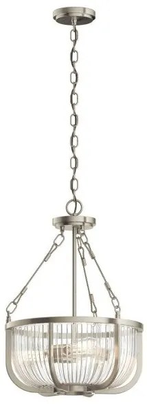 Κρεμαστό Φωτιστικό Οροφής 3xE27 Roux Quintiesse Elstead Lighting-QN-ROUX3-BN-Νίκελ Ματ QN-ROUX3-BN