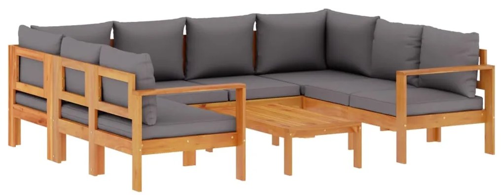 vidaXL Σαλόνι Κήπου Σετ 6 Τεμαχίων από Μασίφ Ξύλο Ακακίας με Μαξιλάρια