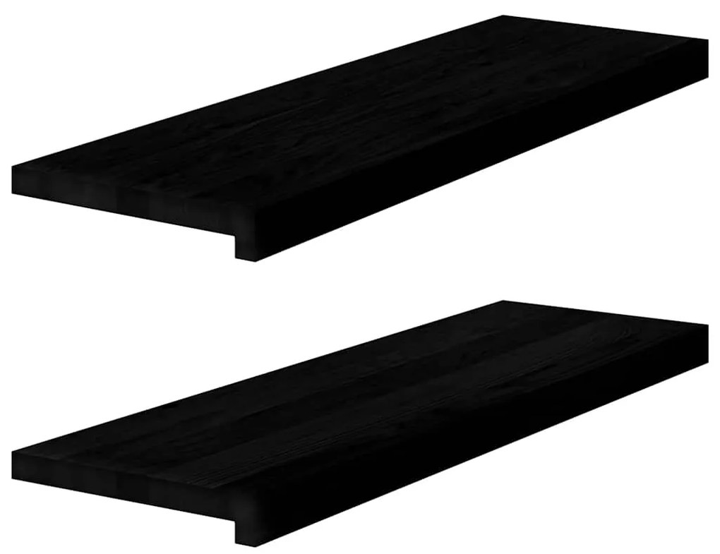 vidaXL Περβάζια παραθύρων 2 τεμ. Σκ. Καφέ 80x30x2 εκ. Μασίφ Ξύλο Δρυός