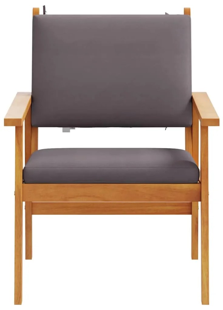 vidaXL Καρέκλα Κήπου με μαξιλάρι 2 pcs Ανθρακί Στερεό Ξύλο Ακακίας