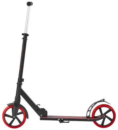 VEVOR Kick Scooter for Kids Ages 8+, Teens &amp; Adults, 2-Wheel Toddler Scooter with Adjustable Height Handlebar, Wide Anti-Slip Deck, Foldable Lightweight for Boys &amp; Girls up to 99.8 kg, Black + Red