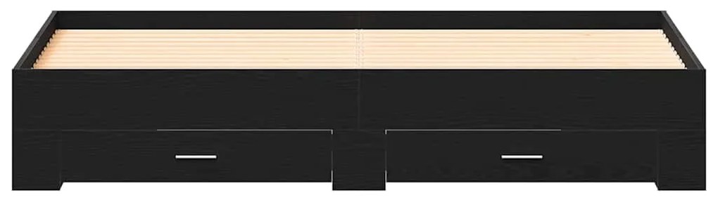 vidaXL Κρεβάτι με Συρτάρια Μαύρη δρυς 180 x 200 cm Επεξεργασμένο ξύλο