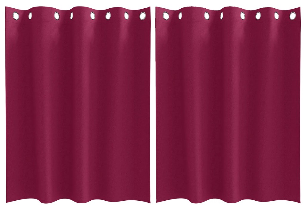 vidaXL Κουρτίνες με κουρτίνες 2 pcs Κόκκινο 140 x 140 cm Πολυεστέρας