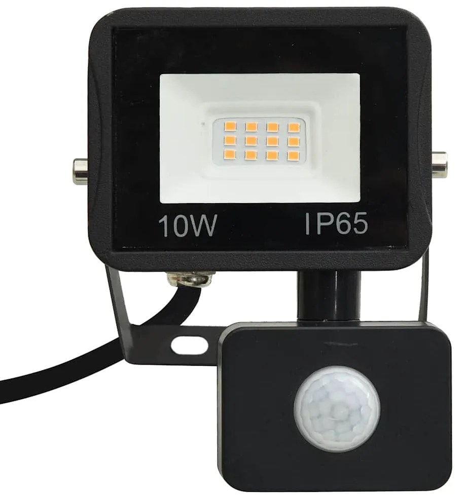 vidaXL Προβολέας LED με Αισθητήρα Ζεστό Λευκό 10 W