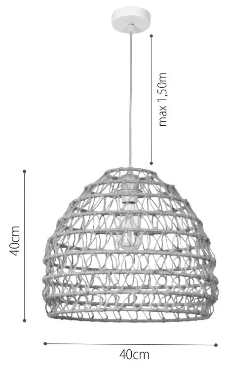 Κρεμαστό Φωτιστικό από σχοινί 1xE27 D:40cm (4047-A) - 4047-A