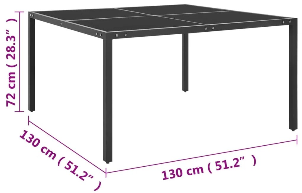 ΤΡΑΠΕΖΙ ΚΗΠΟΥ ΑΝΘΡΑΚΙ 130 X 130 X 72 ΕΚ. ΑΠΟ ΓΥΑΛΙ ΚΑΙ ΑΤΣΑΛΙ 313093