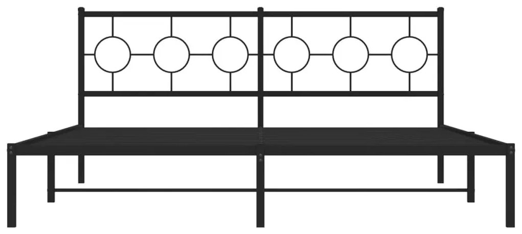 Πλαίσιο Κρεβατιού με Κεφαλάρι Μαύρο 180 x 200 εκ. Μεταλλικό - Μαύρο