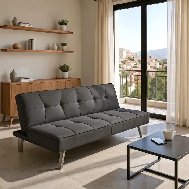 Καναπές - Kρεβάτι Travis 3θέσιος Ύφασμα Ανθρακί 175x83x74 εκ. 175x83x74 εκ.