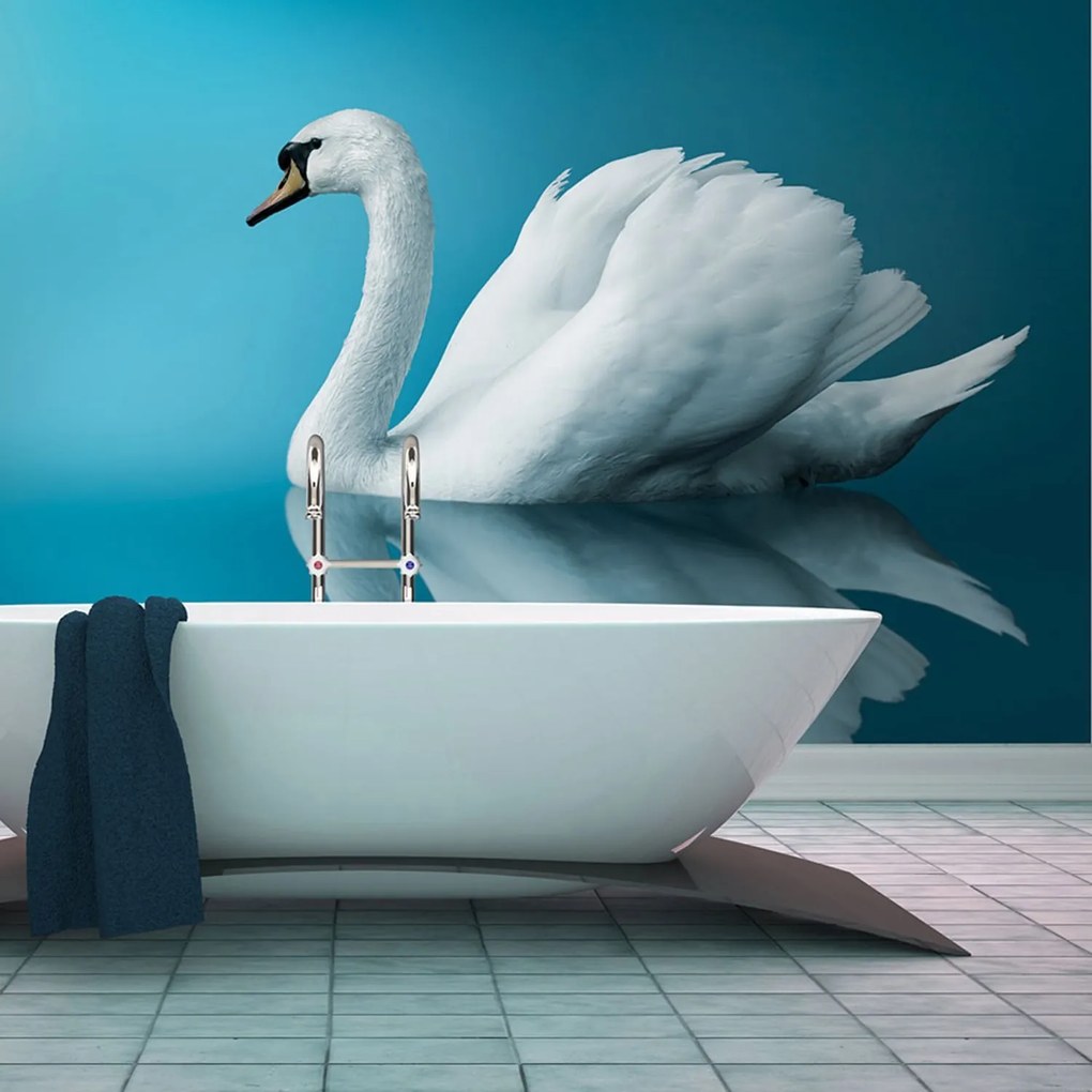 Φωτοταπετσαρία - swan - reflection 250x193