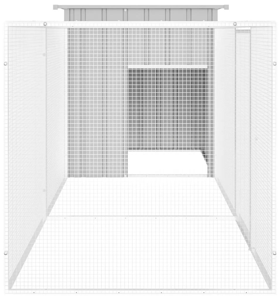 vidaXL Κοτέτσι - Κλουβί Γκρι 300x91x100 εκ. από Γαλβανισμένο Χάλυβα