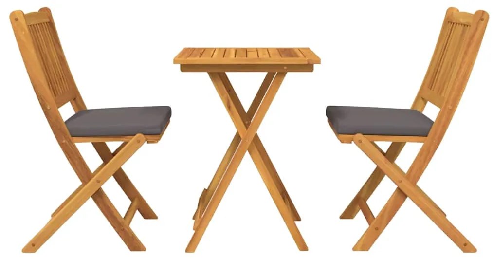 vidaXL Σετ Μπιστρό Κήπου 3 pcs Καφέ Στερεό Ξύλο Ακακίας