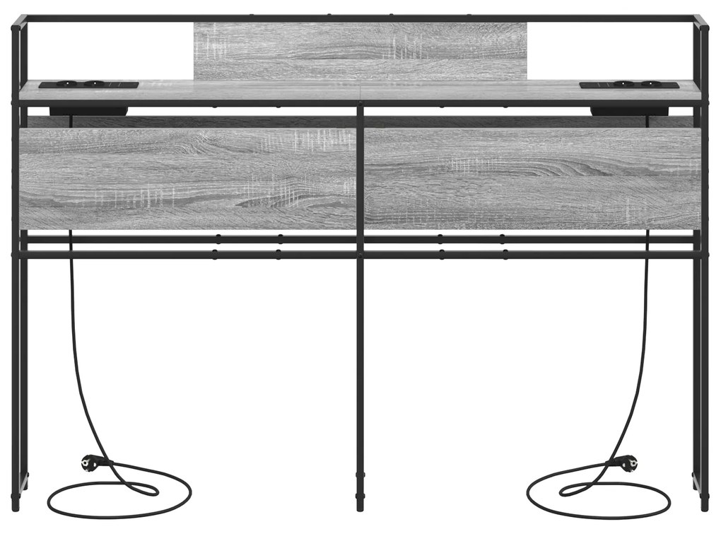 vidaXL Κεφαλάρι Αποθήκης Γκρι sonoma 160 cm Επεξεργασμένο ξύλο