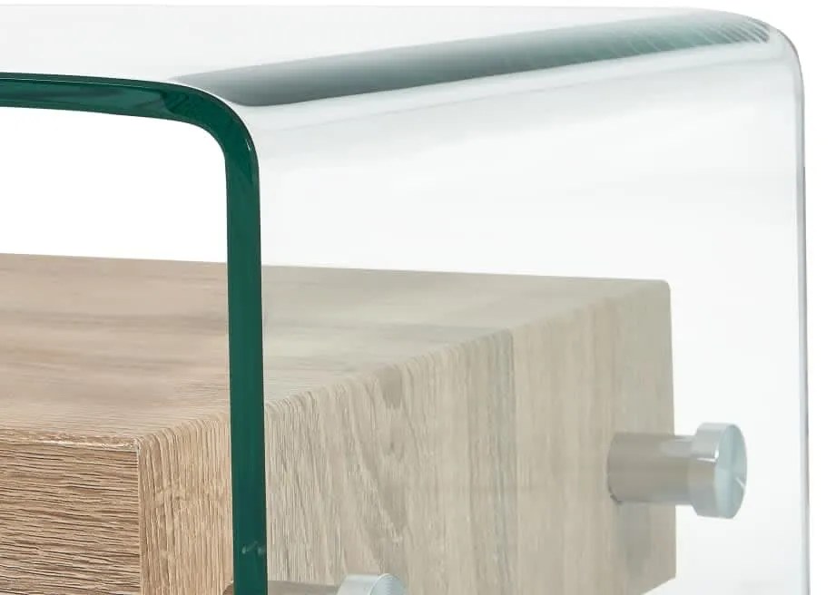 vidaXL Τραπεζάκι Σαλονιού Διάφανο 98 x 45 x 31 εκ. από Ψημένο Γυαλί