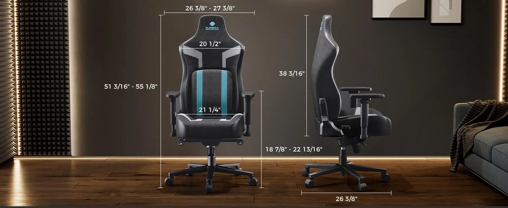 Gaming Καρέκλα - Eureka Ergonomic® ERK-GC08-GY