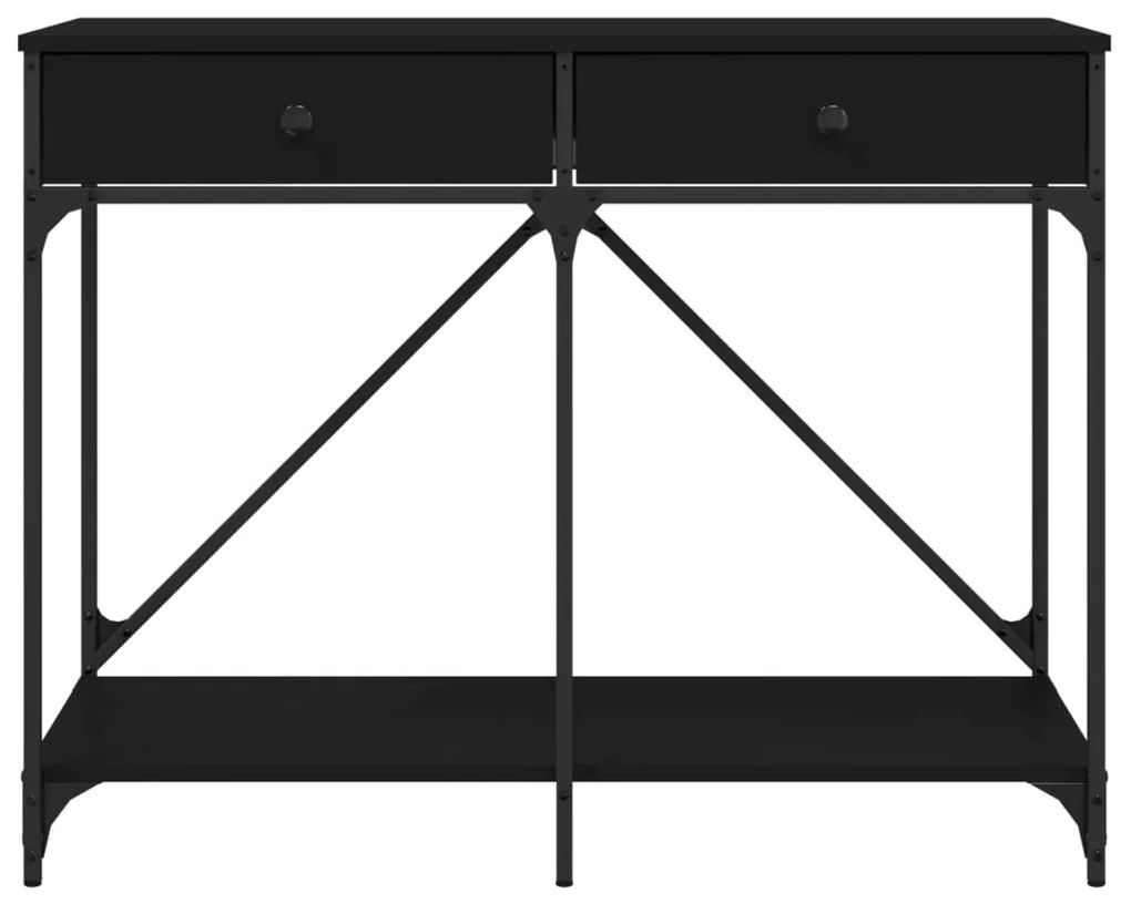 Τραπέζι Κονσόλα Μαύρο 100 x 39 x 78,5 εκ. από Επεξεργ. Ξύλο - Μαύρο