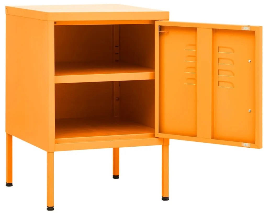 vidaXL Κομοδίνα 2 τεμ. Μουσταρδί 35 x 35 x 51 εκ. Ατσάλινα