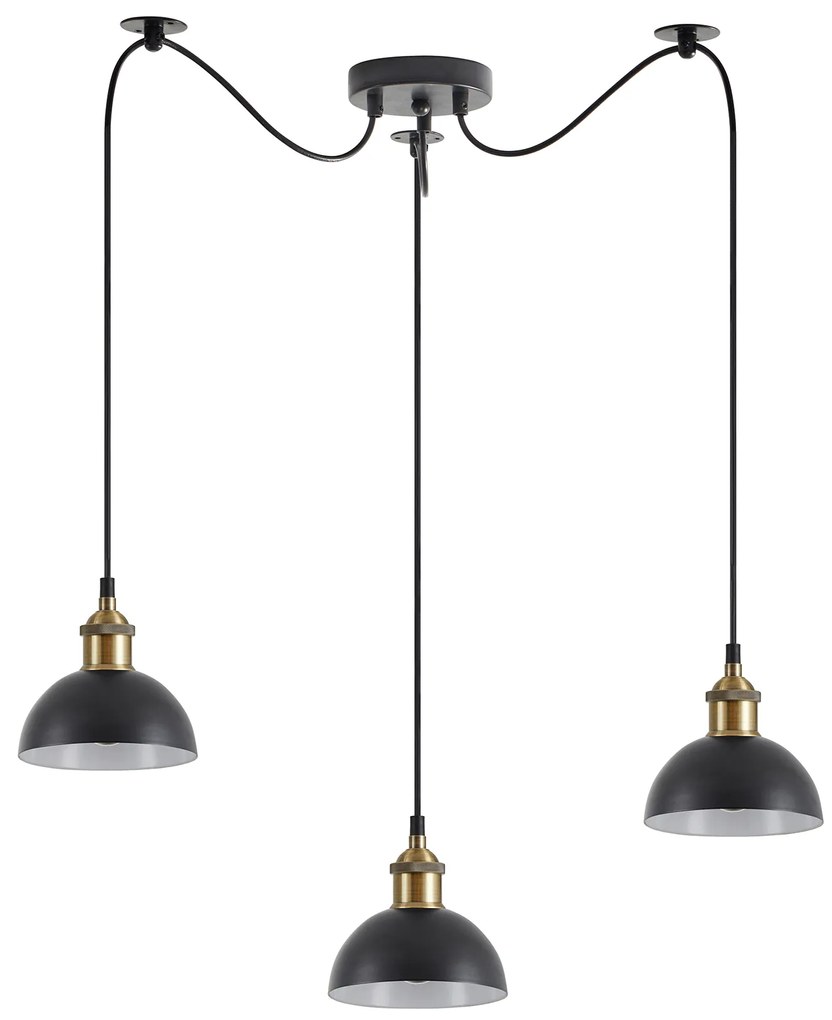 SE21-BR-10-BL3-MS3 MAGNUM BRONZE Black Metal Shade Pendant+ HOMELIGHTING 77-8776