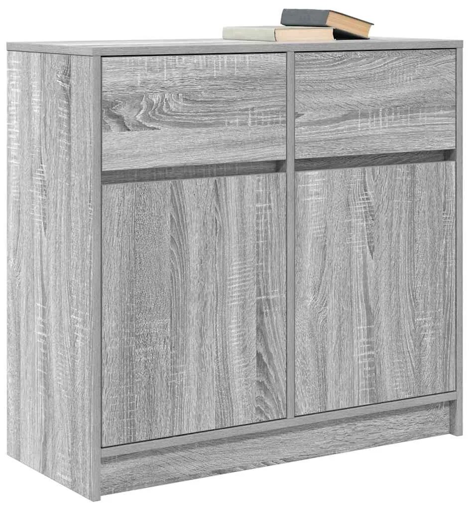 Συρταριέρα με Συρτάρια Γκρι Sonoma 80x34x76 εκ. από Επεξ. Ξύλο - Γκρι