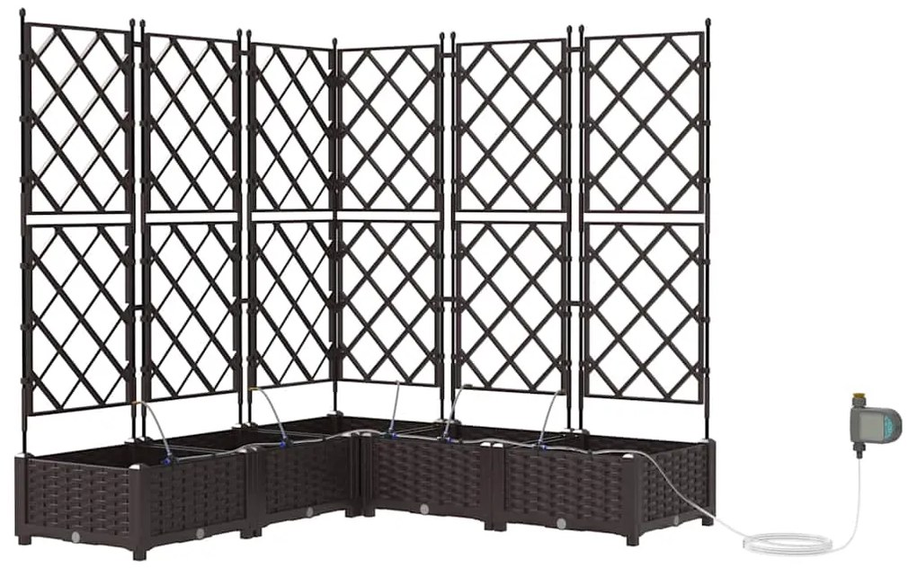 vidaXL Ζαρντινιέρες κήπου Καφέ 120 x 120 x 126 cm Ατσάλι