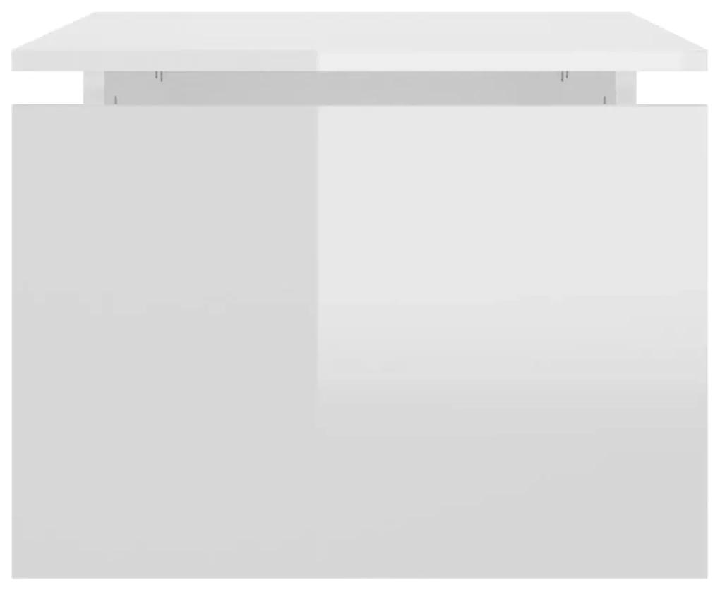 vidaXL Τραπεζάκι Σαλονιού Γυαλ. Λευκό 68 x 50 x 38 εκ. από Μοριοσανίδα