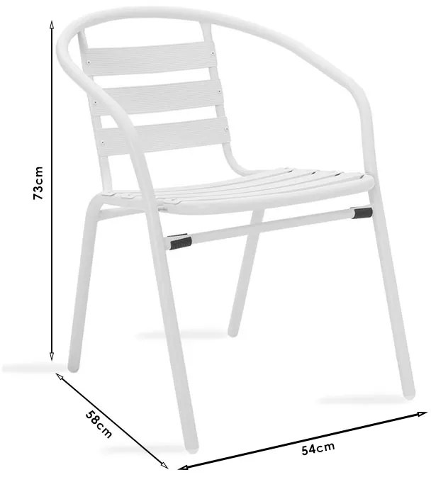 Πολυθρόνα κήπου Tade pakoworld μέταλλο λευκό - 130-000012