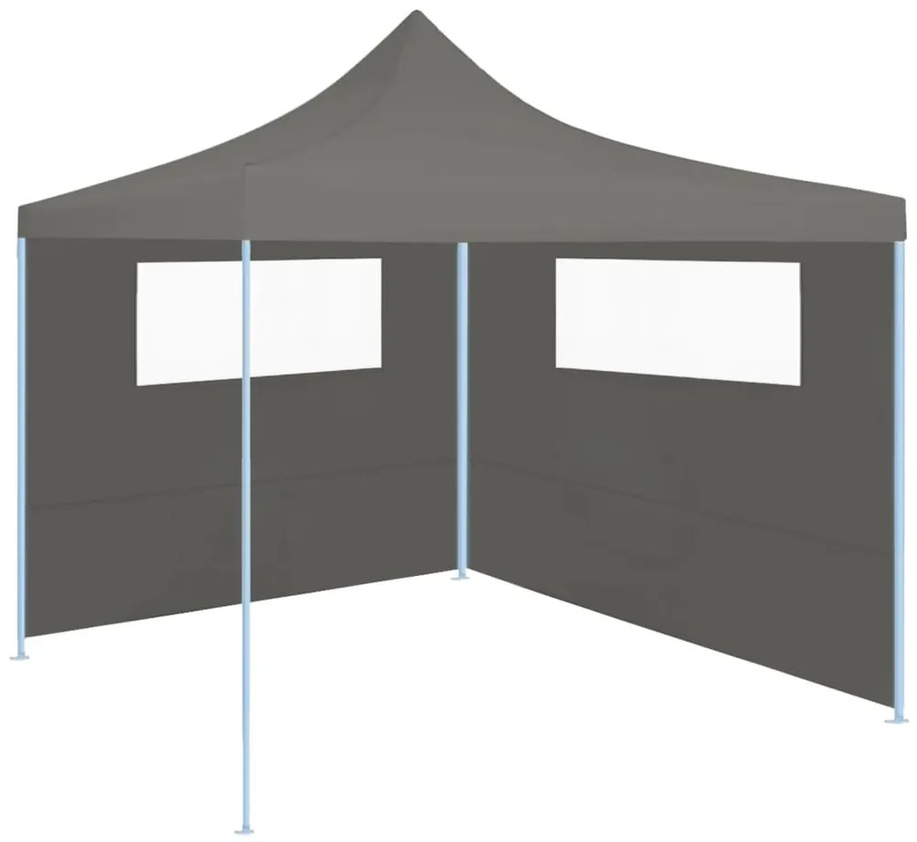 vidaXL Πλαϊνά για Κιόσκι με Παράθυρα 2 τεμ. Ανθρακί