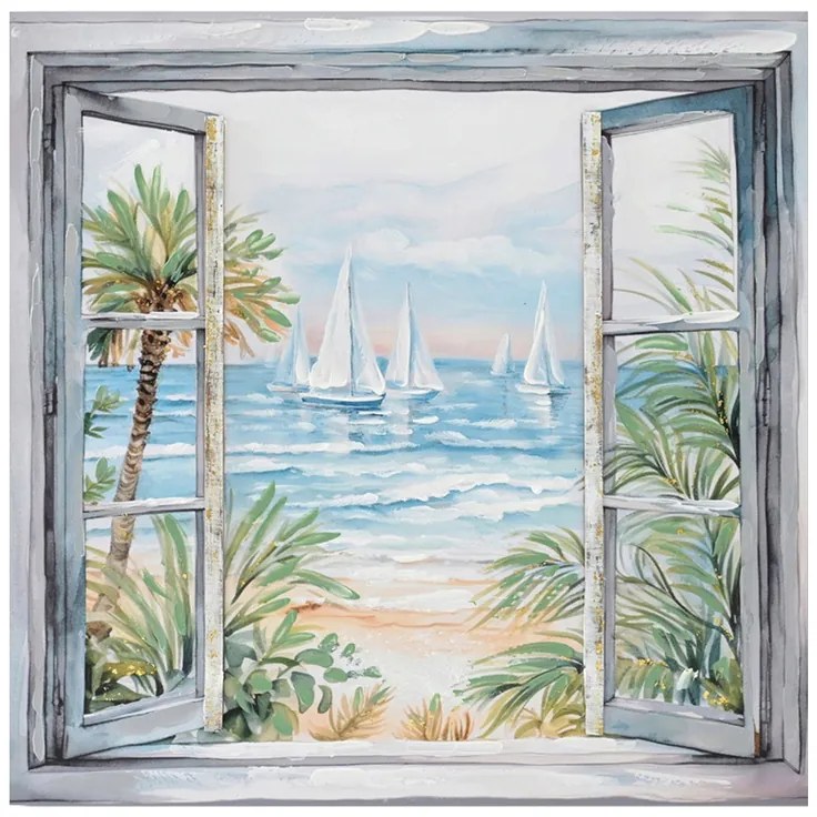 Πίνακας σε καμβά Deive Inart 80x3x80εκ