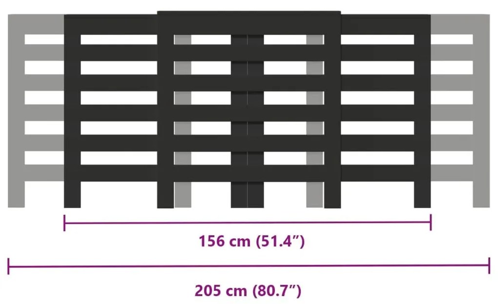 Κάλυμμα Καλοριφέρ Μαύρο 205x21,5x83,5εκ. από Επεξεργασμένο Ξύλο - Μαύρο