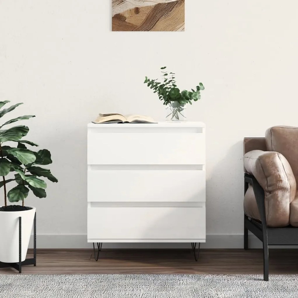 vidaXL Ντουλάπι Γυαλιστερό Λευκό 60x35x70 εκ. από Επεξεργασμένο Ξύλο