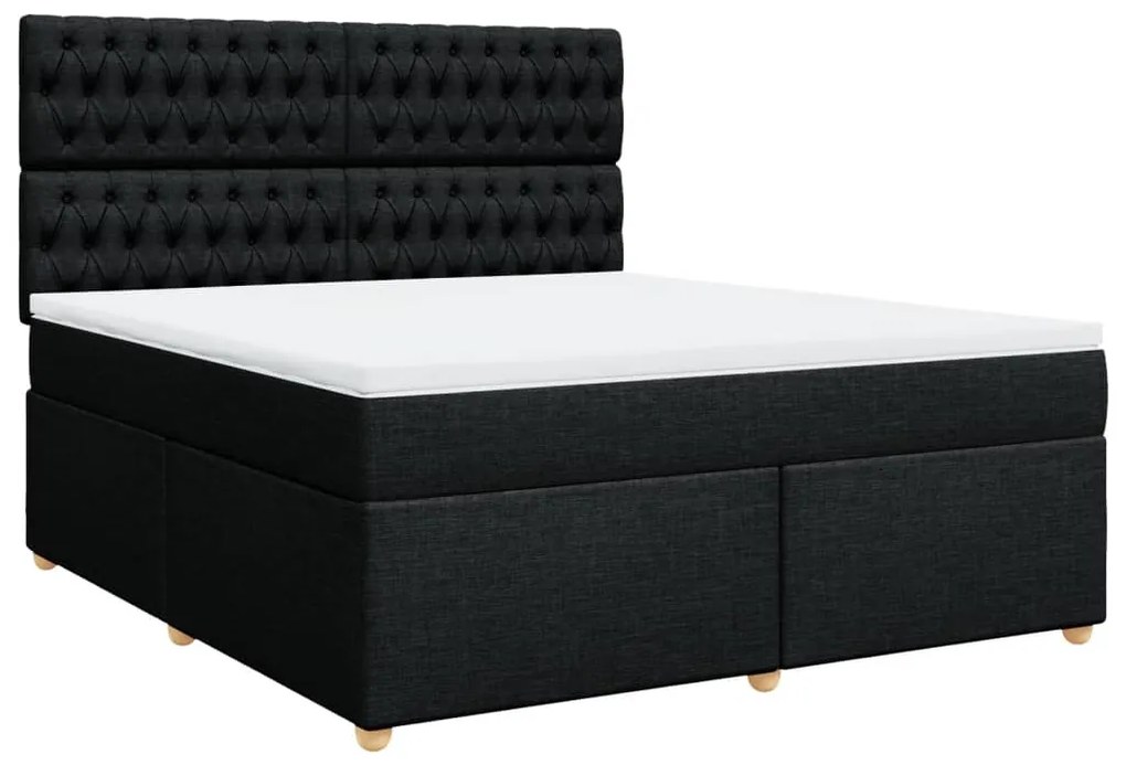 ΚΡΕΒΑΤΙ BOXSPRING ΜΕ ΣΤΡΩΜΑ ΜΑΥΡΟ 180X200 ΕΚ. ΥΦΑΣΜΑΤΙΝΟ 3291368