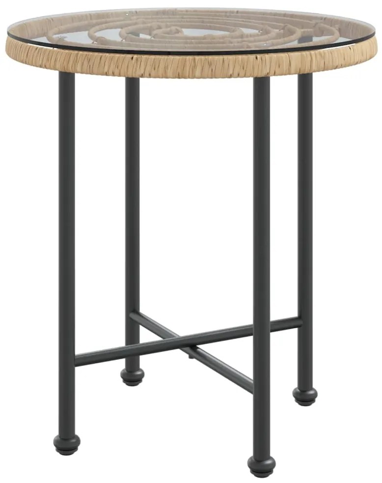 vidaXL Τραπεζαρία Ø50 εκ.  από Ψημένο Γυαλί και Ατσάλι