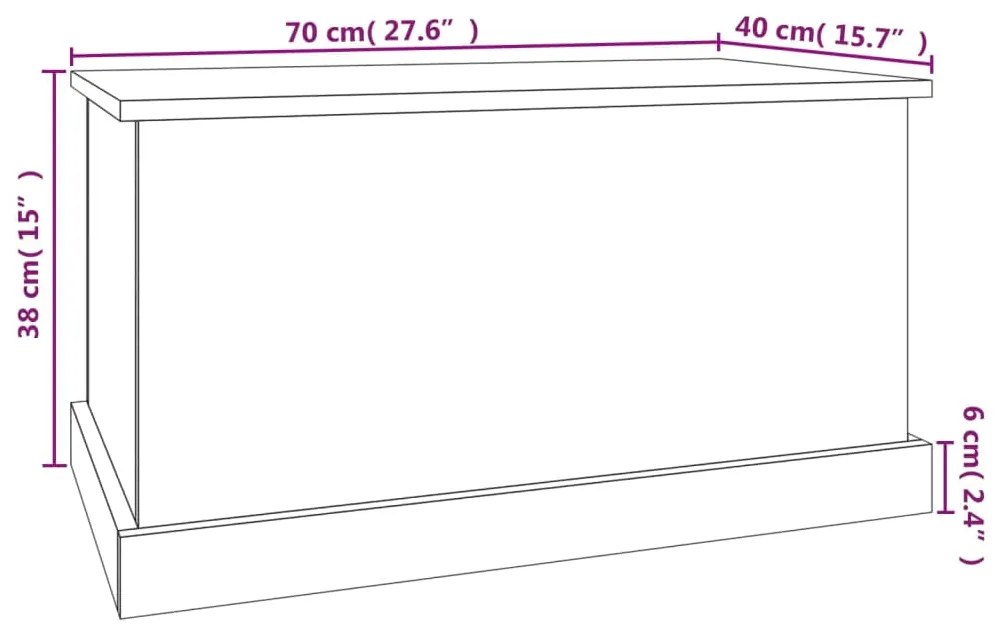 Κουτί Αποθήκευσης Καφέ δρυς 70x40x38 εκ. Επεξεργασμένο Ξύλο - Καφέ