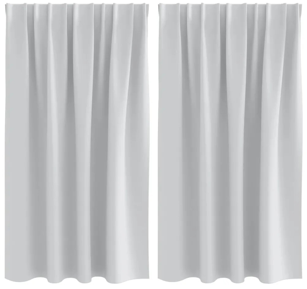 vidaXL Κουρτίνες με κουρτίνες 2 pcs Ανοιχτό Γκρι 140x140cm Πολυεστέρας