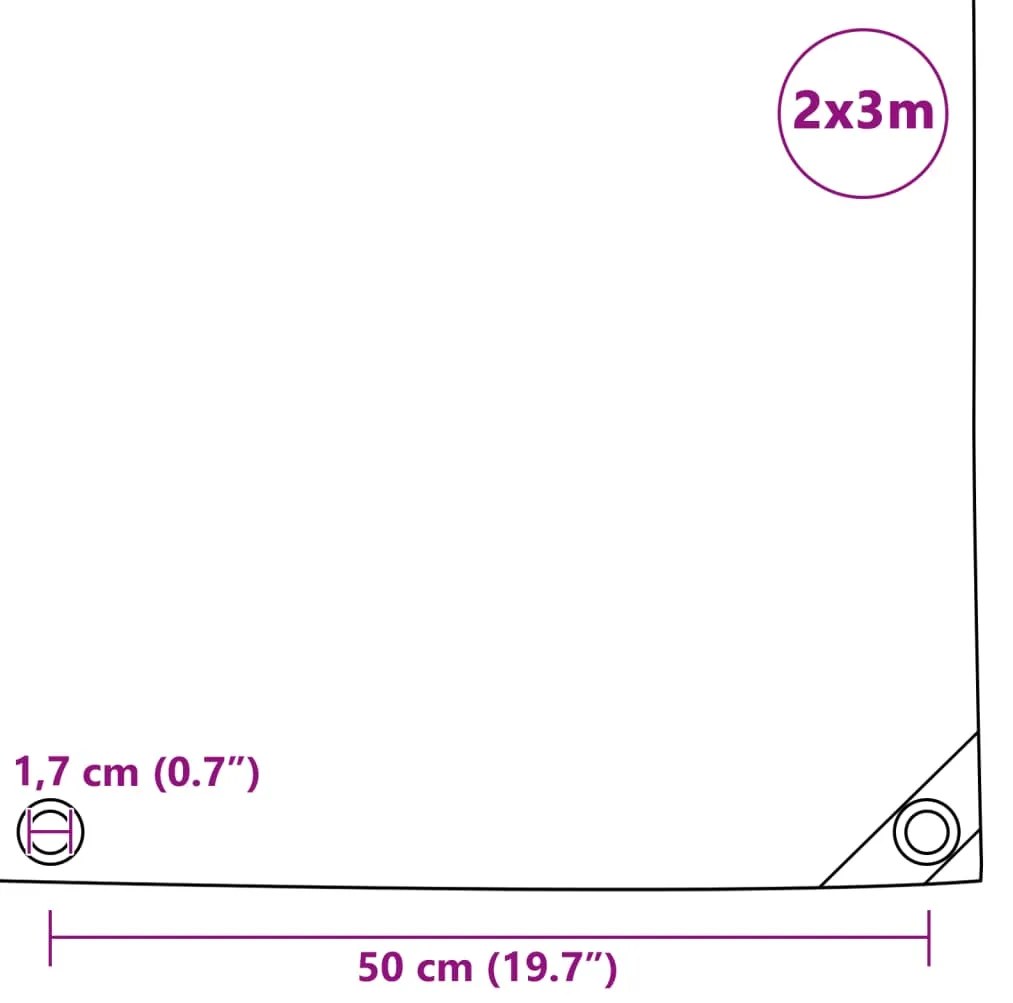 vidaXL Μουσαμάς 650 γρ./μ.² Πράσινος 2 x 3 μ.