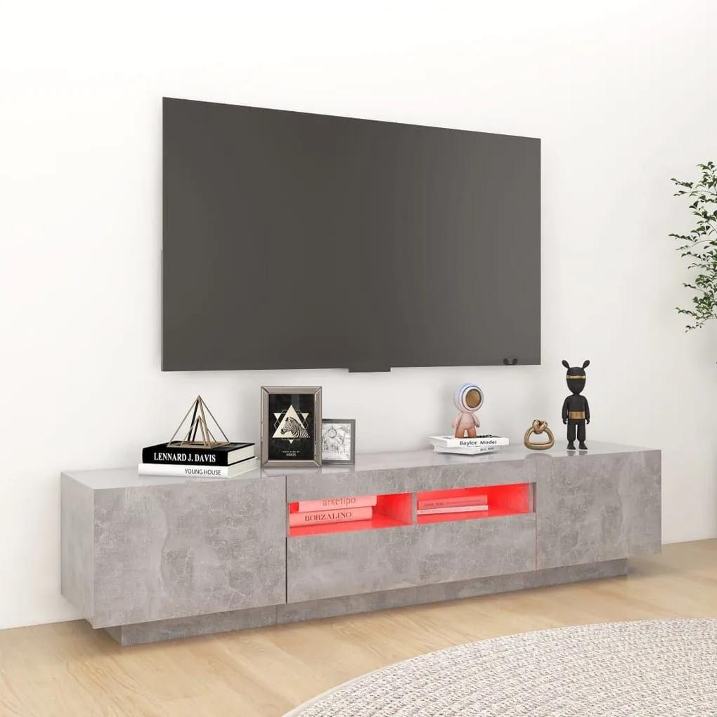 Έπιπλο Τηλεόρασης με LED Γκρι Σκυροδέματος 180 x 35 x 40 εκ. - Γκρι