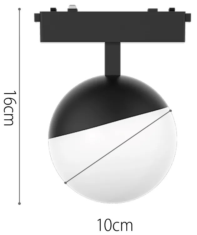 Φωτιστικό LED 6W 3CCT για Ultra-Thin μαγνητική ράγα σε μαύρη απόχρωση (by tuya and zigbee) D:10cmX10cm (T05305-BL) - T05305-BL - 1.5W - 20W - T05305-BL