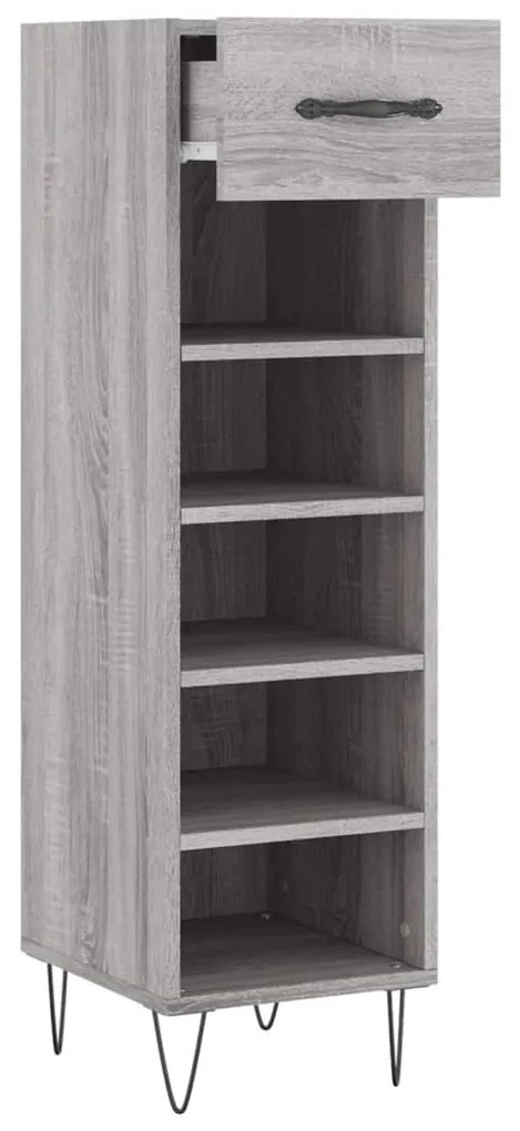 vidaXL Παπουτσοθήκη Γκρι Sonoma 30x35x105 εκ. από Επεξεργασμένο Ξύλο