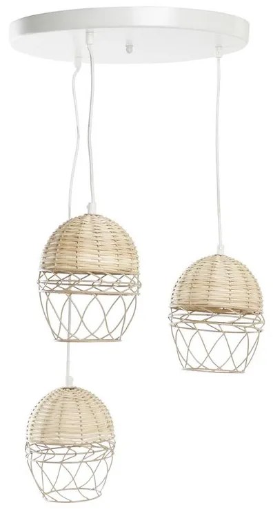 Φωτιστικό Οροφής DKD Home Decor Λευκό Ανοιχτό καφέ 220 V 50 W (38 x 38 x 75 cm)