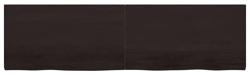 vidaXL Πάγκος Μπάνιου Σκούρο Καφέ 220x60x(2-4) εκ. Επεξεργ. Μασίφ Ξύλο
