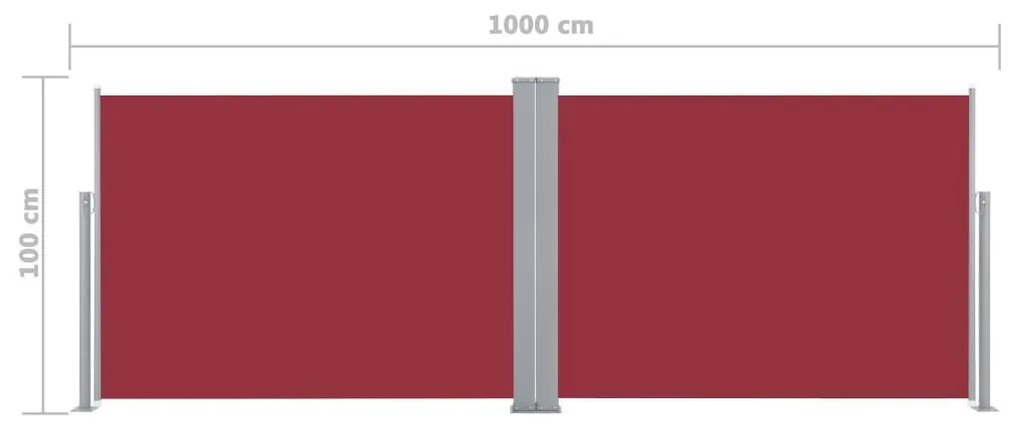 Σκίαστρο Πλαϊνό Συρόμενο Κόκκινο 100 x 1000 εκ. - Κόκκινο