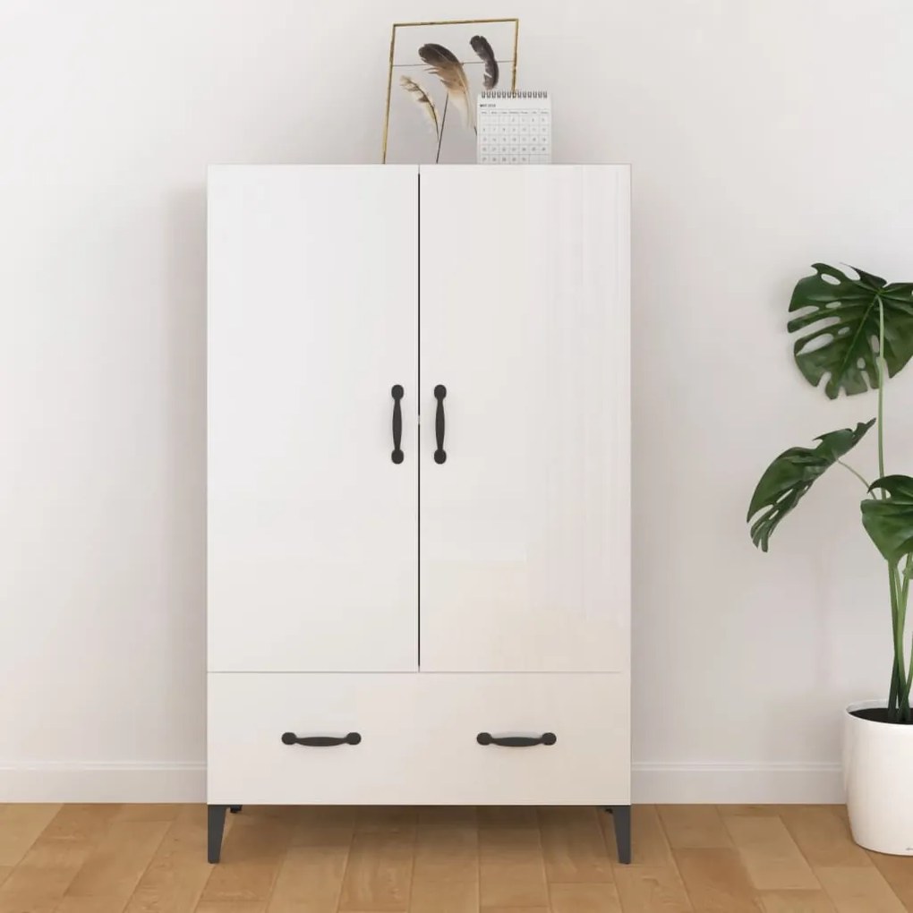vidaXL Ντουλάπα Γυαλιστερό Λευκό 70x31x115 εκ. από Επεξεργασμένο Ξύλο