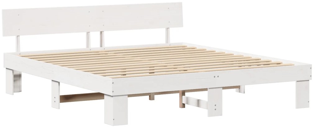 vidaXL Σκελετός Κρεβατιού Λευκό 180 x 200 cm Συμπαγές ξύλο πεύκου