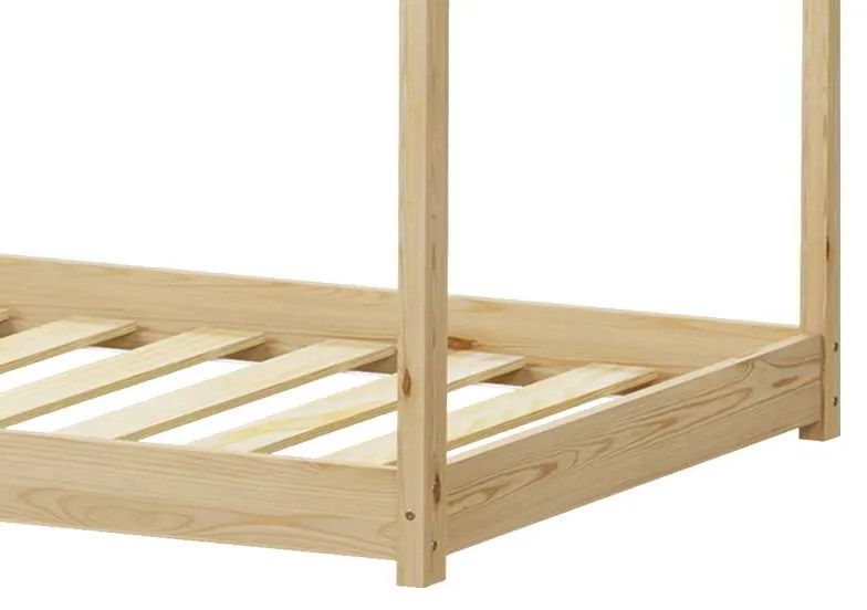 Παιδικό κρεβάτι Nino τ. Montessori pakoworld ξύλο πεύκου σε φυσική απόχρωση 90x190εκ