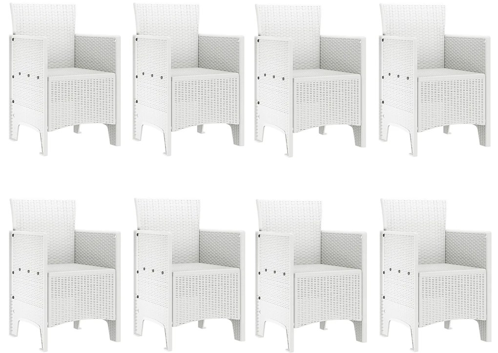 vidaXL Σέτ φαγητού για κήπο 9 pcs Ανοιχτό γκρι Rattan Polt