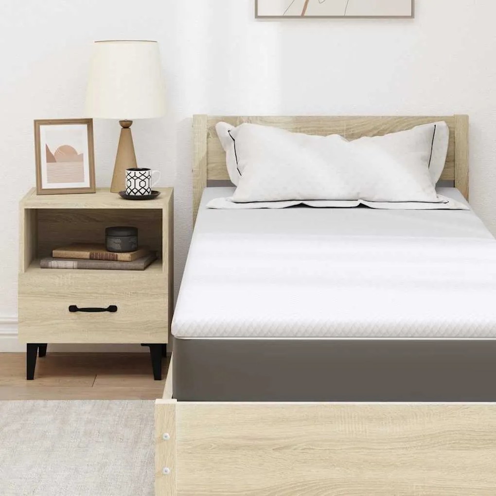 vidaXL Στρώμα επικάλυψης Λευκό 70 x 200 x 3.5 εκ Υφασμα Jacquard