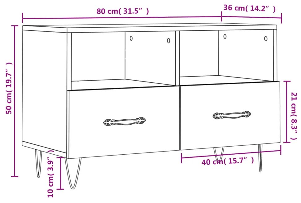 ΈΠΙΠΛΟ ΤΗΛΕΟΡΑΣΗΣ ΚΑΦΕ ΔΡΥΣ 80X36X50 ΕΚ. ΕΠΕΞ. ΞΥΛΟ 828971