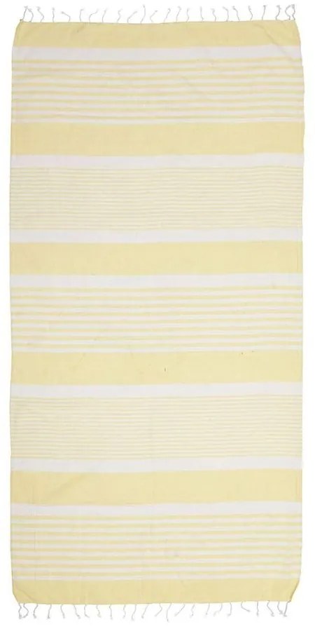 Πετσέτα Θαλάσσης - Παρεό Pestemal 5-46-807-0089 Yellow-White Ble Θαλάσσης 90x170cm 100% Βαμβάκι