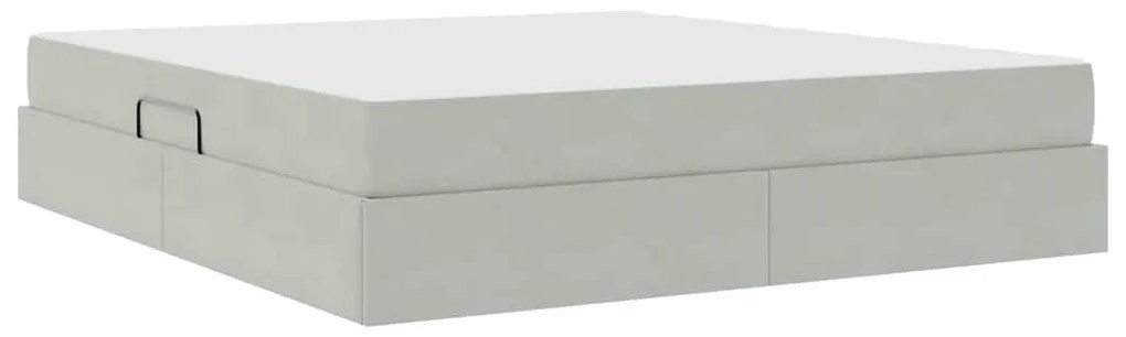 vidaXL Κρεβάτι με αποθηκευτικό χώρο και στρώμα με στρώμα Ανοιχτό γκρι