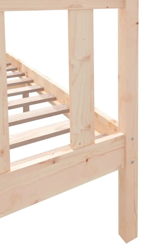 vidaXL Πλαίσιο Κρεβατιού 135 x 190 εκ. Μασίφ Ξύλο Πεύκου Double