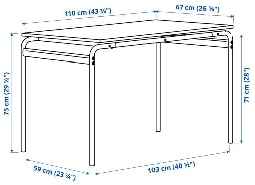 GRASALA/OSTANO τραπέζι και 4 καρέκλες, 110 cm 195.513.94